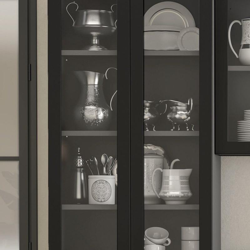 Armário Cristaleira em Aço Dobradiças Slow Motion Exclusive